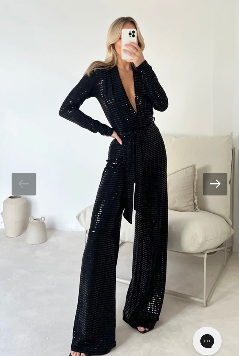 Black sparkly jumpsuits online