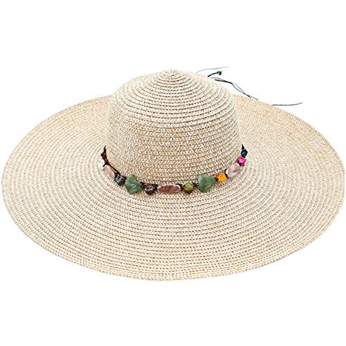 Comhats Summer Hats For Women Wide Brim Foldable Ladies Straw Sun Beach Hat Fedora Panama Packable Upf 50 Holiday Hat With Chin Strap Beige