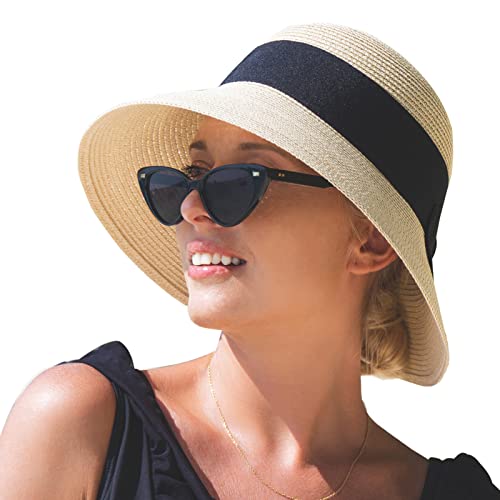 Comhats Summer Hats for Women Wide Brim Foldable Ladies Straw Sun Beac Style Heist