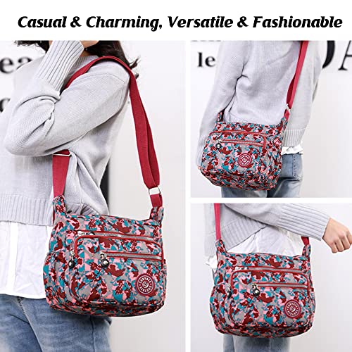 Womens Multi Pocket Casual Canvas Crossbody Bag Travel Purse Messenger Style Heist