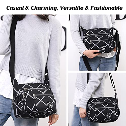 Womens Multi Pocket Casual Canvas Crossbody Bag Travel Purse Messenger Style Heist