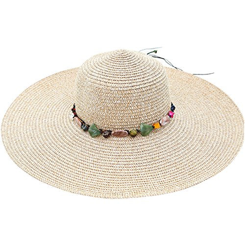 Lanzom Womens 5.5 Inches Wide Brim Straw Hat Floppy Foldable Roll up C Style Heist