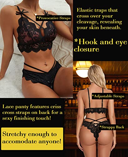 Namifin Women Lingerie Set Lace Bralette and Panty Set Strappy